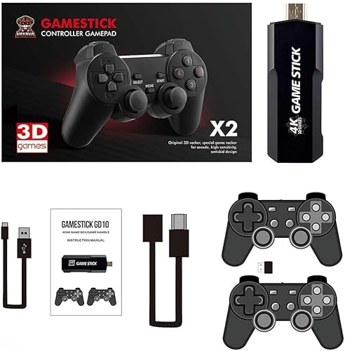 Console di giochi retrò da 128 GB con 38.000 giochi integrati, controller wireless, uscita HDMI per TV, game stick 4K ×2, regalo per bambini e adulti