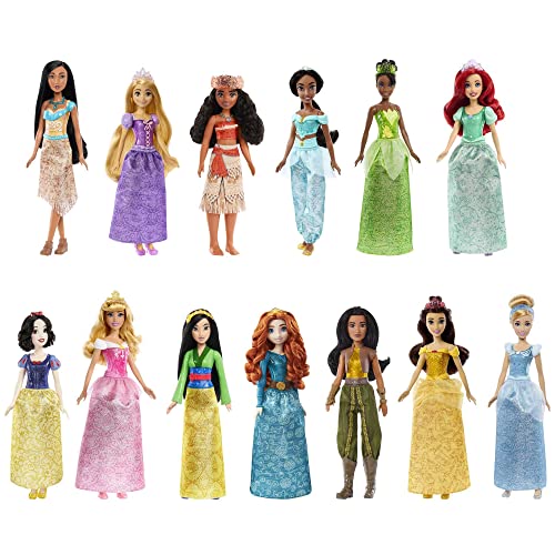 Mattel- Falda con Brillos Disney Principessa Bambola, Multicolore, HLW02