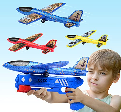 Joozmui Giocattoli Bambino 3 4 5 6 7 8 anni, Aereo Giocattolo Giochi Bambino 3-9 anni Regalo Bambino 3-10 anni Giochi da Esterno per Bambini Giochi Bambini 3-11 anni (3 Aereo Dino)