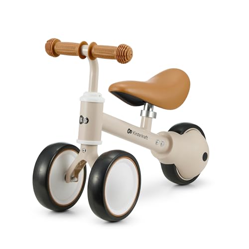 Kinderkraft CUTIE Bici senza Pedali, Bicicletta in Metallo, Sella Regolabile, Leggero Triciclo, da 1 Anno, Beige
