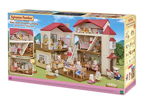 Sylvanian Families - Casa Grande con Luce, Attico Segreto e Spazi Modulari – Playset Dettagliato per Bambini – Modello 5716