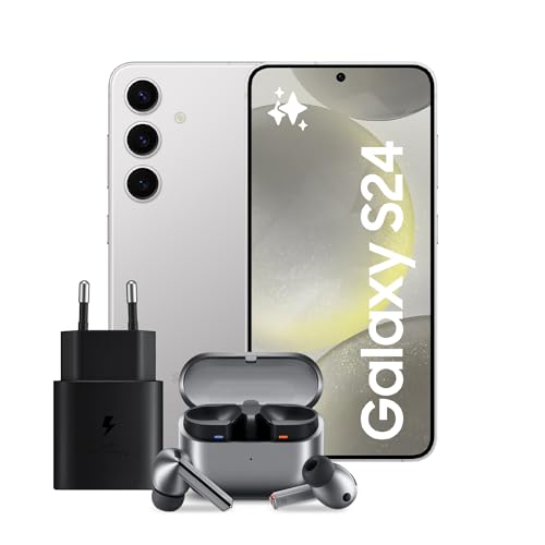 Samsung Galaxy S24 Smartphone AI, Caricatore incluso, Display 6.2'' FHD+, Fotocamera 50MP, RAM 8GB, 256GB, Marble Gray + Galaxy Buds3 Pro Auricolari in-ear True Wireless, Silver 2024