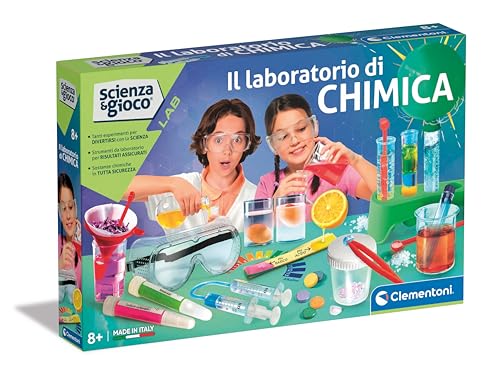 Clementoni Scienza e Gioco Lab - Laboratorio di Chimica Bambini 8+ Anni, Tanti Esperimenti e Strumenti Scientifici per Scoprire la Chimica, Made in Italy, Lingua Italiana, 19378