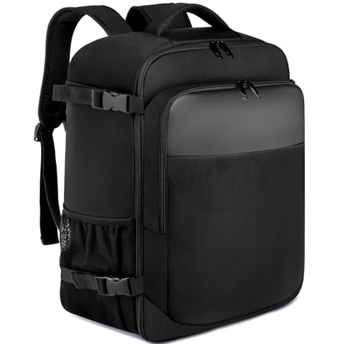 Zaino per Ryanair 40x20x25 Zaino da Viaggio Aereo 20L Borsa Cabina Bagaglio a Mano Borse Zaino da Viaggio Aereo Piccolo Borsa da Cabina per Voli Zaino Donna Uomo con Porta Ricarica USB, Nero