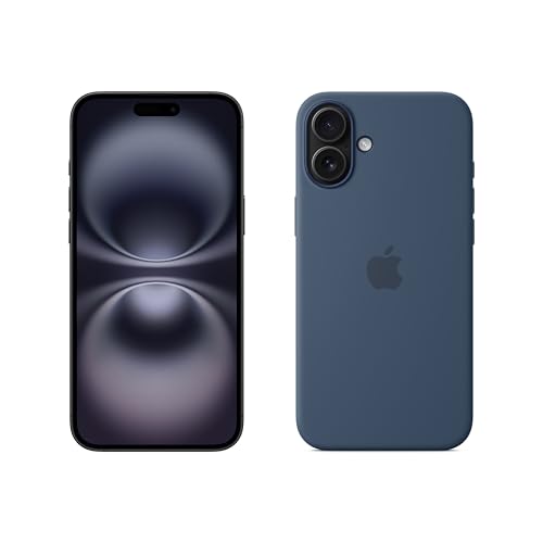 Apple iPhone 16 Plus 128 GB - Nero + Custodia MagSafe in silicone - Denim