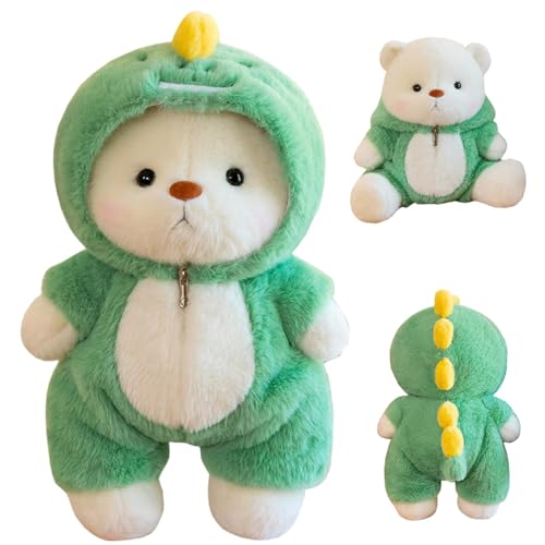 Orsacchiotto Peluche, 30CM Orsacchiotto di peluche con Costume da Dinosauro, Teddy Bear Peluche, Orsacchi-otto di peluch-e con Cappuccio, Ors-acchiotto Di Pelu-che Compleanno, Regalo per Natale