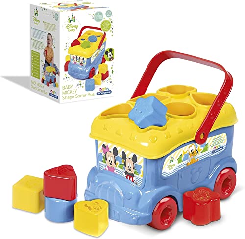 Disney Baby Clementoni - Baby Mickey Bus Inserimento Forme, per Bambino 10+ Mesi, Gioco Prima Infanzia per Sviluppare Manualità e Logica e Scoprire i Colori, 14935