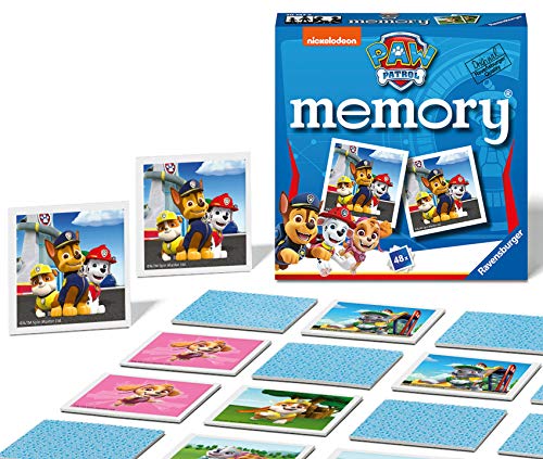 Ravensburger Italy - Paw Patrol Memory in Formato Pocket, 15x15 cm, Gioco in Cartone, 24 Coppie in Cartone, 48 Carte, per Bambini a Partire da 4 Anni, da 2 a 8 Giocatori, 20742 8