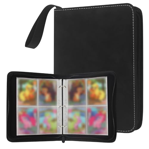 Raccoglitore Carte Magic,440 Tasche Album Porta Carte,55 Pagine Raccoglitore di Carte con cerniera,Nero，Grande capacità, adatto per le carte di gioco preferite, le carte magiche e da poker