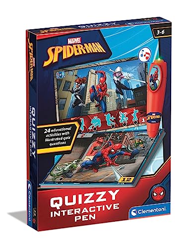 Clementoni - 16452 - Sapientino Quizzy Marvel Spiderman - Schede Educative e Penna Interattiva, Gioco Educativo 3 Anni, Elettronico Parlante, Made in Italy