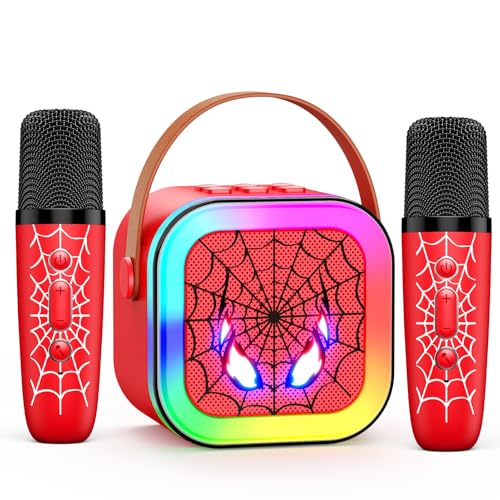Braxel Microfono Karaoke per Bambini, Regalo Bambino 3-12 Anni Maschio Spider Giocattoli Bambino 4-12 Anni Microfono Bambini Giochi Bambini 4-12 Anni Karaoke con Microfono Bluetooth