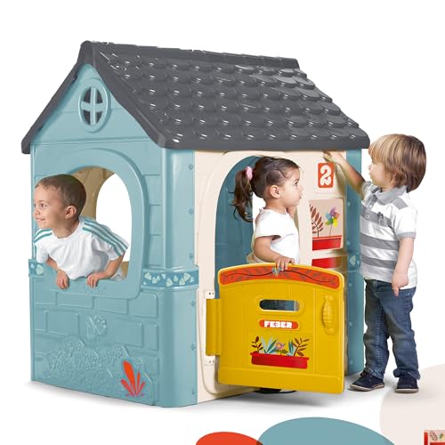 FEBER - Casual House, Casetta per Bambini con Porta Pieghevole, Include Adesivi per Decorare la Casetta, Colori Resistenti alla Luce Solare, Facile Montaggio, Da 2 Anni, Famosa (FEH22000)