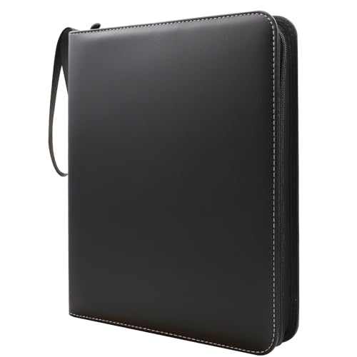 Album per Carte, Raccoglitore di Carte 900 Tasche Album Carte per Carte 50 Pagine Collezione di Giochi di Trading Card PU Binder in pelle con chiusura della cinghia Scrapbook trasparente con zip
