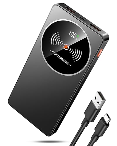 Power Bank 10000mAh, 22.5W Powerbank Ricarica Rapida, 3A Leggero Caricatore Portatile per iPhone 16 15 14 13 12 11 Samsung Xiaomi Android iOS, USB C Input & Output Pawer.Bank Portatile