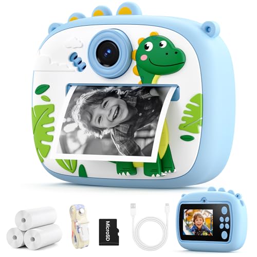 Fotocamera Istantanea per Bambini YOZISS, Macchina Fotografica Bambini Istantanea 1080P HD con 3 Rotoli di Carta da Stampa, Regalo Perfetto per Bambina da 3 a 14 Anni
