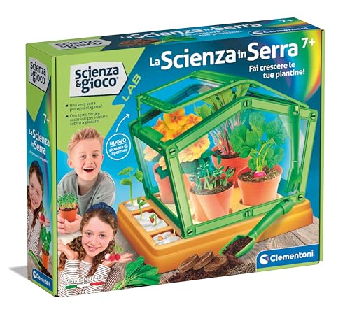 Clementoni Gioco Lab Orto Botanico, Serra Bambini, Kit Piante Da Coltivare, Laboratorio Scientifico 7 Anni, Esperimenti Scienza, In Italiano, Made In Italy, Multicolore, 19365