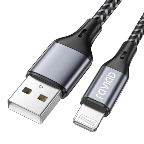 RAVIAD Cavo iPhone, [Certificato MFi] 1.2M Caricabatterie iPhone Carica Rapida Nylon Cavo iPhone per iPhone 14/13/12/11/Pro/Pro Max/X/XS/XS Max/XR/8/8 Plus/7/7 Plus/6s/6s Plus/6/6 Plus/5/5c/5s