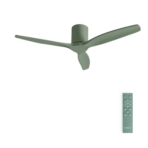 CREATE / WINDCALM M/Ventilatore da soffitto verde salvia con telecomando / 40W, ABS, Ø132 cm, 6 velocità, timer, funzione estate-inverno