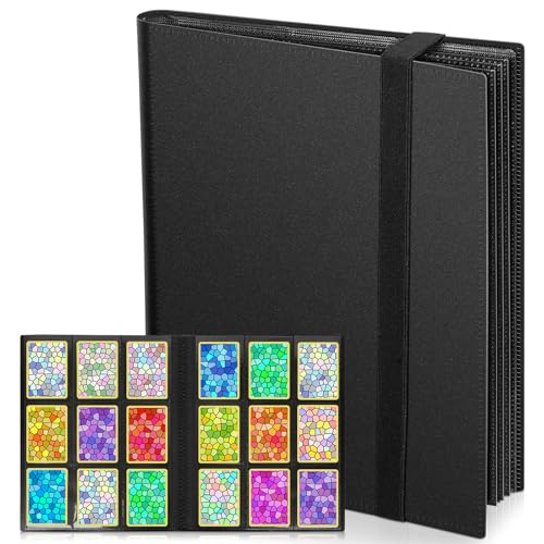 VYYTYYA Raccoglitore Carte da Gioco, 24 Fogli 432 Tasche, Album Carte Collezionabili con Apertura Laterale, Binder Carte Doppio Lato per TCG, MTG, Carte da Sport (nero)