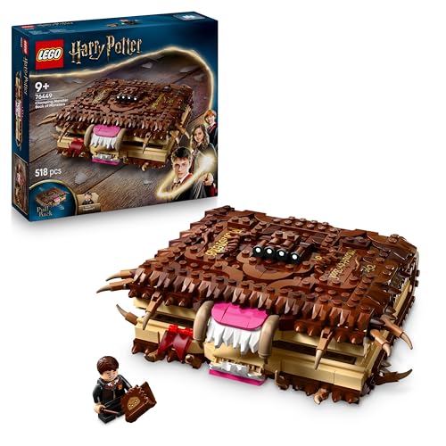 LEGO Harry Potter Il Libro Mostro dei Mostri Azzannante - Giocattolo Interattivo con Motore Pull-Back e Bocca Apribile - con Minifigura di Neville Paciock - Regalo per Bambini e Fan da 9 Anni - 76449