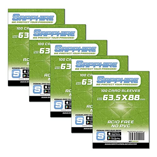 Red Glove - 5 Pack 100 Sapphire Sleeves Green 63,5 x 88 SPGREEN5P