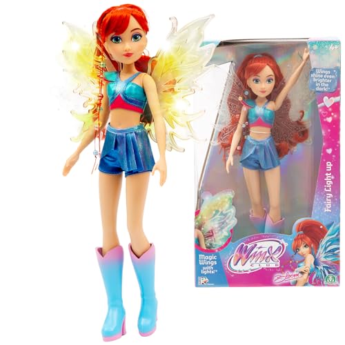 Winx – Bloom Fata Ali Luminose, Bambola 27 cm, Look da Fata del Fuoco, Snodata, Giocattolo per Bambina e Bambini dai 4 Anni in su