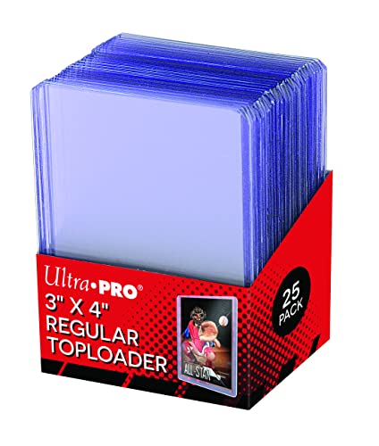 25 Ultra Pro Toploader - Raccoglitore per carte da collezione, ultra trasparente, regolare, 63,5 x 88,9 mm