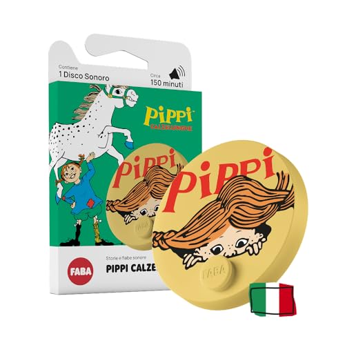 FABA Disco Sonoro - Pippi Calzelunghe – Storie e fiabe sonore per bambini e bambine 5-10 anni - Ascoltabile con il Raccontastorie e FABA+, gioco educativo versione italiana
