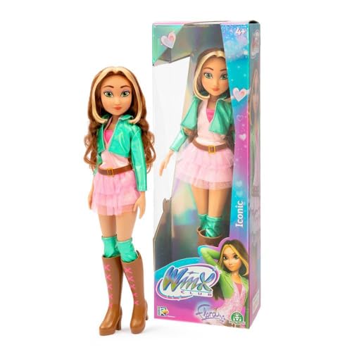 Winx – Flora Iconic, Bambola 27 cm Snodata con Outfit Floreale della Serie TV, Giocattolo per Bambina e Bambini dai 4 Anni