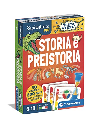 Clementoni Sapientino più - Testa a Testa Storia e Preistoria, Gioco Educativo per Bambini 6-10 Anni, 300 Quiz Divertenti su Diverse Epoche Storiche, Made in Italy, Lingua Italiana, 16442