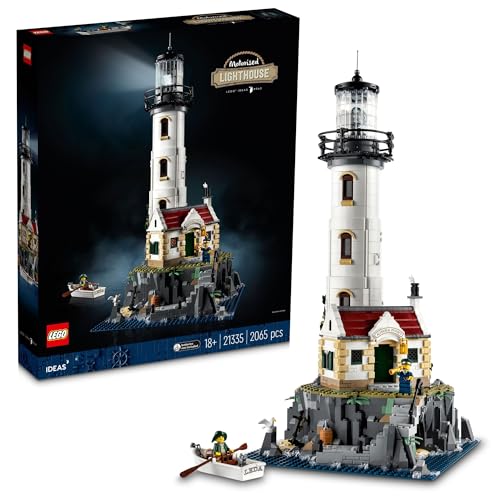 Idee Lego 21335 Il faro motorizzato, modello da costruire, idea regalo, decorazione per la casa, con minifigurine marine, attivit� manuale
