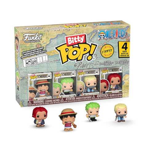 Funko Bitty Pop! One Piece - Luffy 4pk E una Mini Figura Misteriosa a Sorpresa - 0.9 Inch (2.2 Cm) da Collezione - Ripiano Espositivo Impilabile Incluso - Idea Regalo - Borse Party Stocking