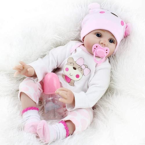 Realistica 55 cm Bambole Reborn Bambina Bambole Reborn Femmina Bambolotti di Silicone Reborn Babys Dolls Ragazza Bambini Giocattoli 22 Pollice