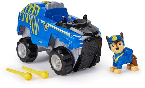 PAW Patrol Jungle Pups, Veicolo Tigre di Chase, veicolo giocattolo con personaggio Chase da collezione, giocattoli per bambini e bambine dai 3 anni in su