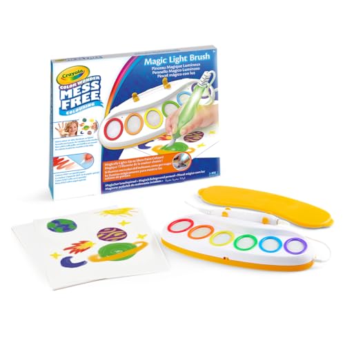 CRAYOLA Color Wonder Magic Light Brush, MagiPennello Luminoso, Set Pittura Senza Macchia, attività Creativa e Regalo per Bambini dai 3 Anni, Pennello Magico, 75-7131, Versione Internazionale