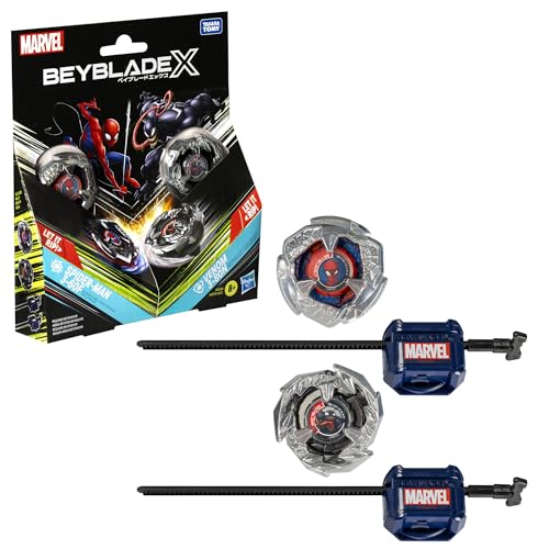 Hasbro Beyblade X in collaborazione con Marvel, Spider-Man 3-60F vs. Venom 3-80N, Confezione Multipla
