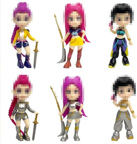 Xiujuers Kpop De-mon Hun-ters Figurine, 6 Pezzi Demon Hunters PVC Figure, Rumi/Mira/Zoey Figure, Huntrix Bambole Miglior Regalo per Bambini e Fan