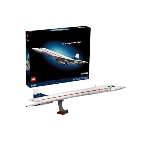 LEGO Icons Concorde, kit di costruzione di modelli di aerei per adulti, set di veicoli aerei con dettagli autentici e 3 modalit�