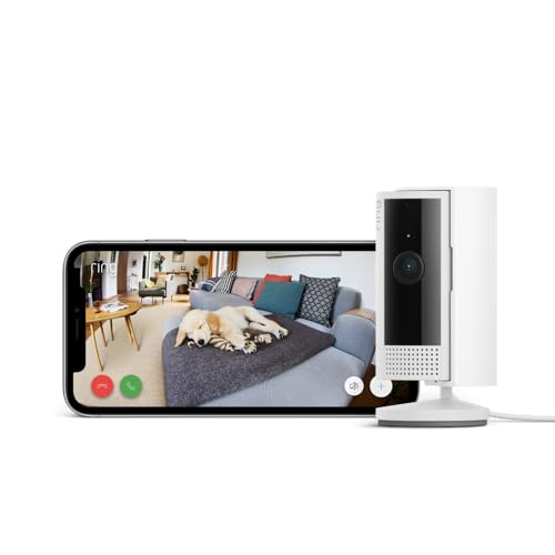 Ring videocamera interna (Indoor Camera 2ª gen.) | Telecamera di sorveglianza per animali domestici | Audio bidirezionale, copertura per la privacy, fai-da-te | Ring Home: 30 gg. prova gratuita