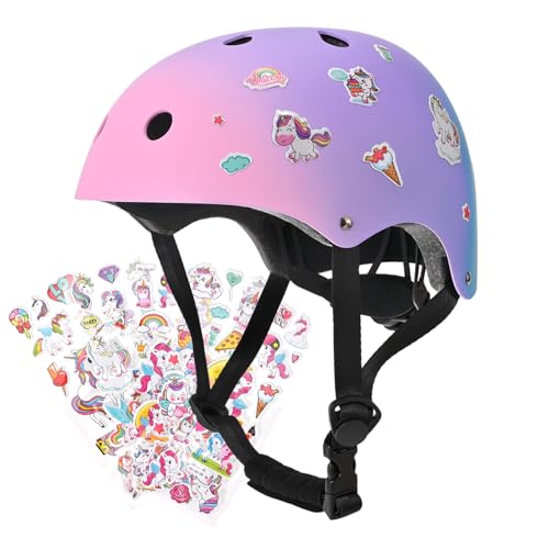 Casco da bici Bambina, Regolabile Caschetti per bambini, Taglia S (51-54 cm) per Bambini Leggero Traspirante, Casco da Bicicletta per Bambini Resistente agli urti e agli impatti