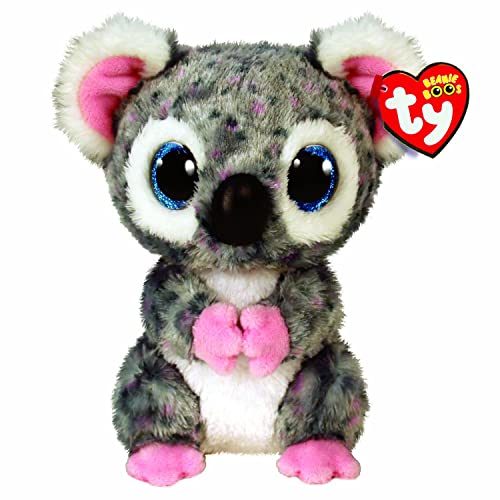 TY - Peluche - Beanie Boos - Koala - Karly - Grigio - Occhi Azzurri grandi e glitter - Il pupazzo con gli occhi grandi scintillanti - 15 Cm - 36378