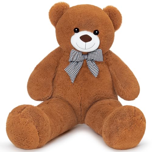 Sausudols XXXL Orsacchiotto Orso di Peluche 140 cm di Altezza Giganti Orso Peluche per Fidanzata Teddy Bear Regalo per Compleanno Natale e San Valentino Marrone Scuro
