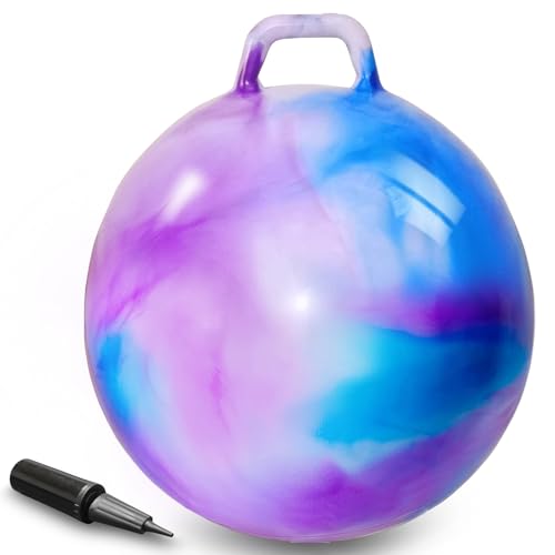 AMFUN Pallone da Salto, Planet Palla da salto, Spazio Tramoggia con Pompa, per bambini dai 3 agli 8 anni, diametro 55 cm, Blu Viola