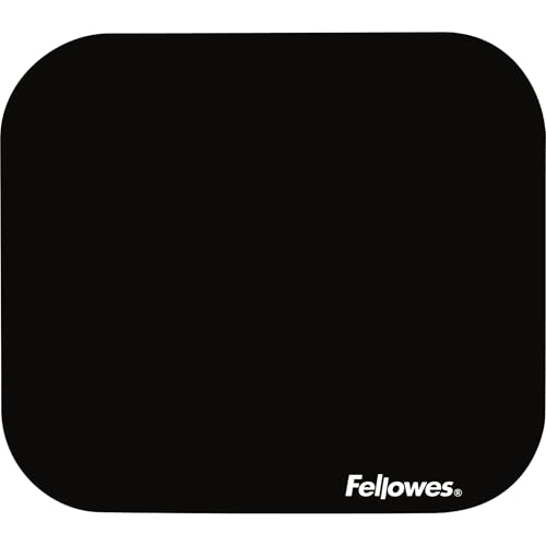Fellowes Tappetino Mouse Soft in Blister, Durevole e Facile da Pulire, Superficie Antiscivolo, Mouse Pad Nero