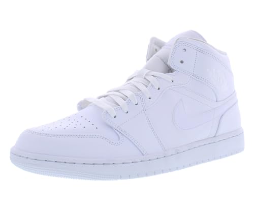 Jordan 1 Mid Bianco/Bianco-Bianco (554724 136), White/White-white, 41 EU