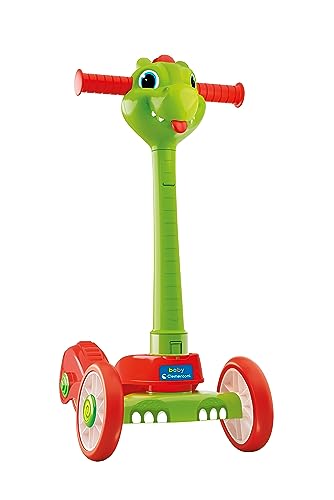 Baby Clementoni - Baby Dragon Push Scooter, Monopattino Bambino, 2-4 Anni, con 3 Ruote, Utilizzabile Dentro e Fuori Casa, Stimola lo Sviluppo Psicomotorio, Cognitivo e Sensoriale, Made in Italy, 17738