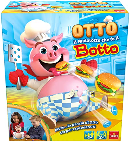 GOLIATH Otto il Maialotto, che fa il Botto, gioco da tavolo per bambini e bambine dai quattro anni in su, gioco d'azione, stimola i riflessi