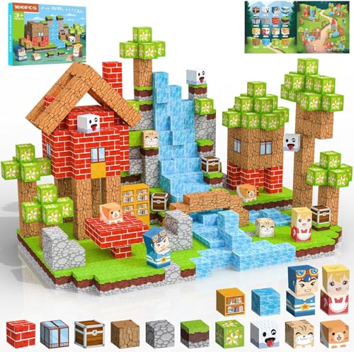 Crifeton Costruzioni Magnetiche per Bambini 100 PCS 2CM 3+ Giochi Cubi Magnetici Blocchi Magnetic Building Blocks Giocattoli Montessori a Partire da 3 4 5 6 7 8 9 10 11 12 Anni Regali di Compleanno