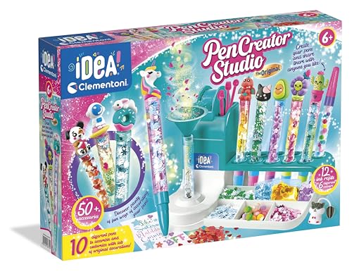 Clementoni - Pen Creator Studio: kit personalizzato per la creazione di penne per bambini, arti e mestieri (6+ anni)