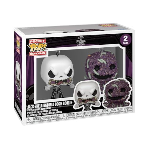 Funko Pop! Keychain: The Nightmare Before Christmas 2pk - Jack Skellington/Oogie - TNBC - Mini Figura in Vinile da Collezione Novità Portachiavi - Riempitivi per Calze - Idea Regalo - Movies Fans